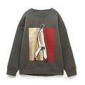 Women Sweatshirts 2023 New Fashion cotton Plush Girls Print Casual Sweatshirts Female O Neck Hoodies Chic Pullovers Tops
