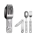 3-in-1 Tableware Knife and Fork Spoon Set Outdoor Stainless Steel Camping Field Portable Multifunctional Dinnerware Kitchen
