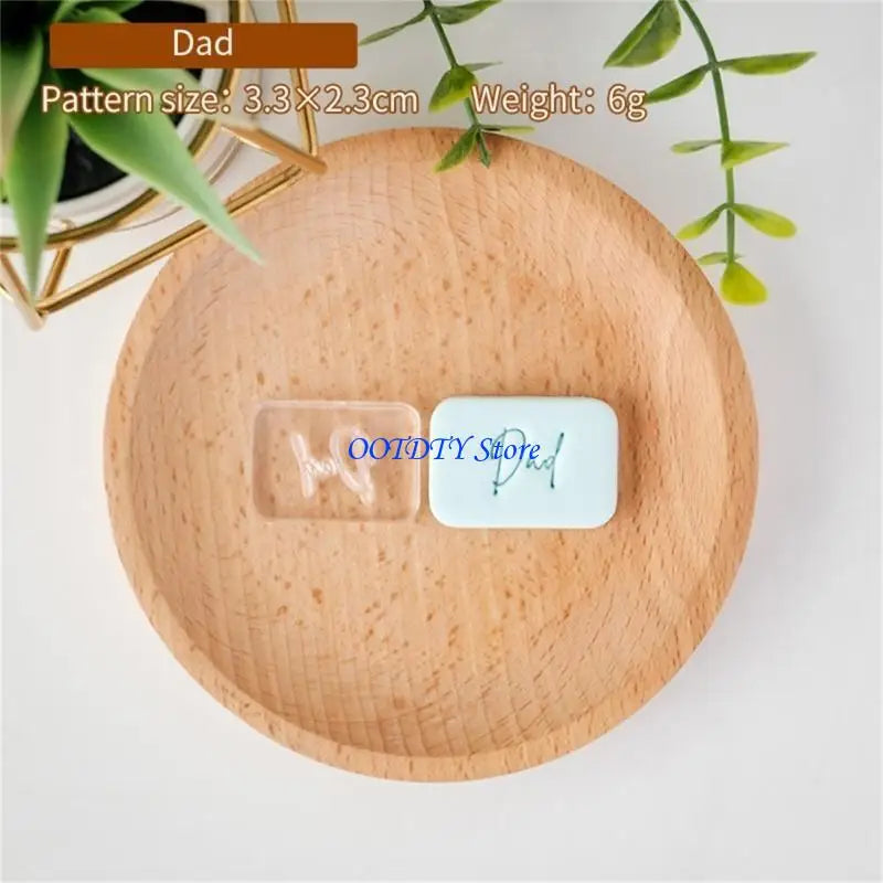 367A Father' Day Fondant Cookie Press Stamp Dad Birthday Cookie Cutters Baking Tools