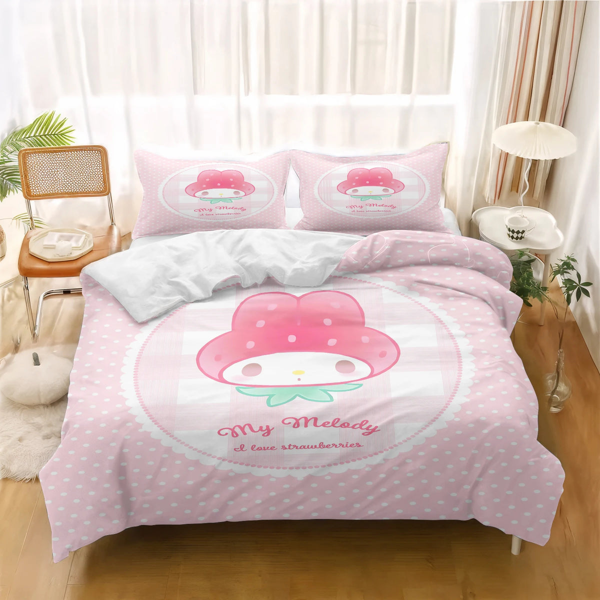 Bedding Set My Melody Duvet Cover Teen Bedroom 100% Polyester Decor Ultra Soft Comfortable Children Room New Various Size