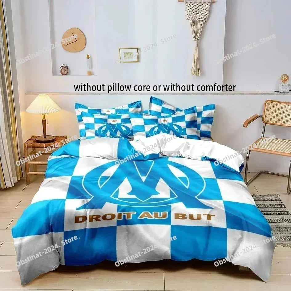 M-marseille Fashion Digital printed Bedding set for Adult and boys bedroom，Duvetcover Pillowcase Double bed full size