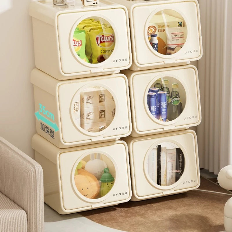 Simple Household Storage Box, Toy and Snack Organizer, Flip-Top Storage Shelf, Large Capacity Multi-Compartment Storage Bin