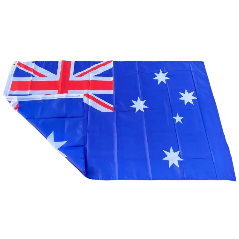 A vibrant blue 90x150cm australian national flag made of durable polyester for home decor and celebration