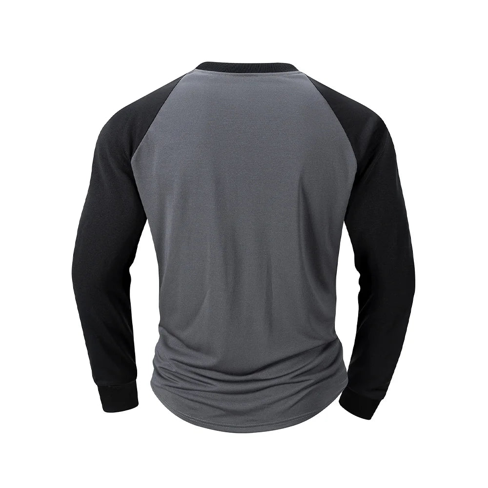Men's T-shirts O-neck Long Sleeve Casual Raglan Sleeves Color Matching for Men Spring Basic T-shirt Top Men's Clothing
