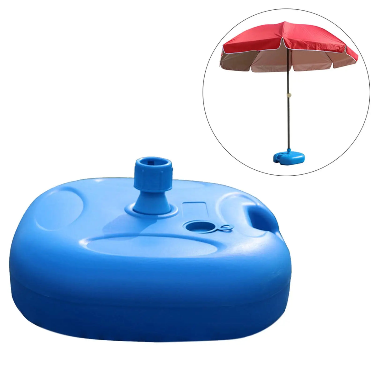 Outdoor Parasol Base Plastic Sunshade Umbrella Stand Stable Sand Water Fillable Patio Holder for Balcony Garden Terrace