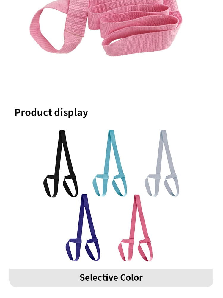 pink adjustable cotton yoga mat strap with reinforced handles and textured fabric finish for easy carrying