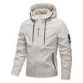 Men Hiking Jacket Spring Autumn Streetwear Fashion Hooded Jacket Casual Zip Up Loose Coat Outdoor Jogging Activewear Windbreaker