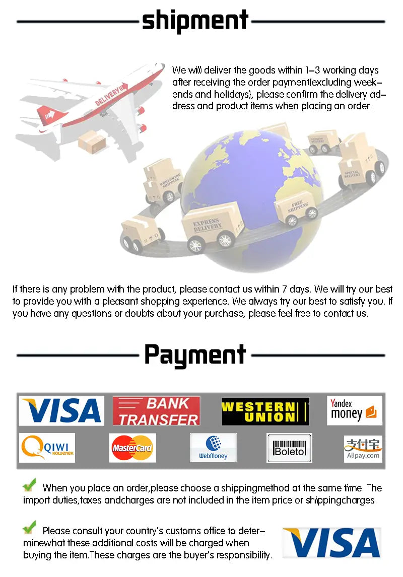 Une page d’informations d’expédition et de paiement affichant des logos de cartes de crédit et des méthodes de paiement internationales pour un support de carte de téléphone magnétique pour iPhone 15 14 13 Pro Max.