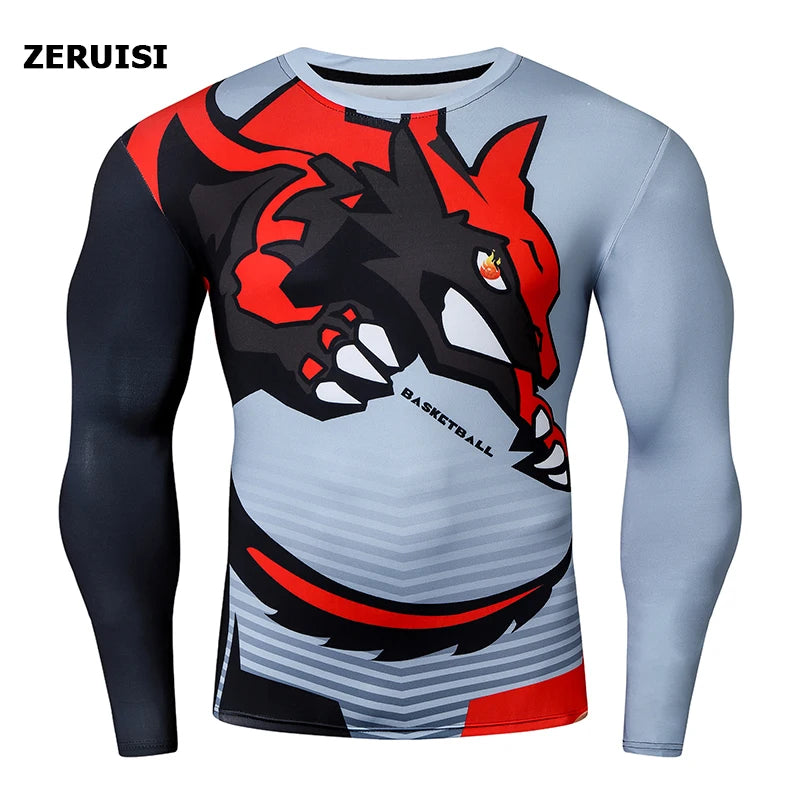 Men's High Quality Breathable Fabric Compression Polyester Tee Long Sleeve Activewear For Gym Running