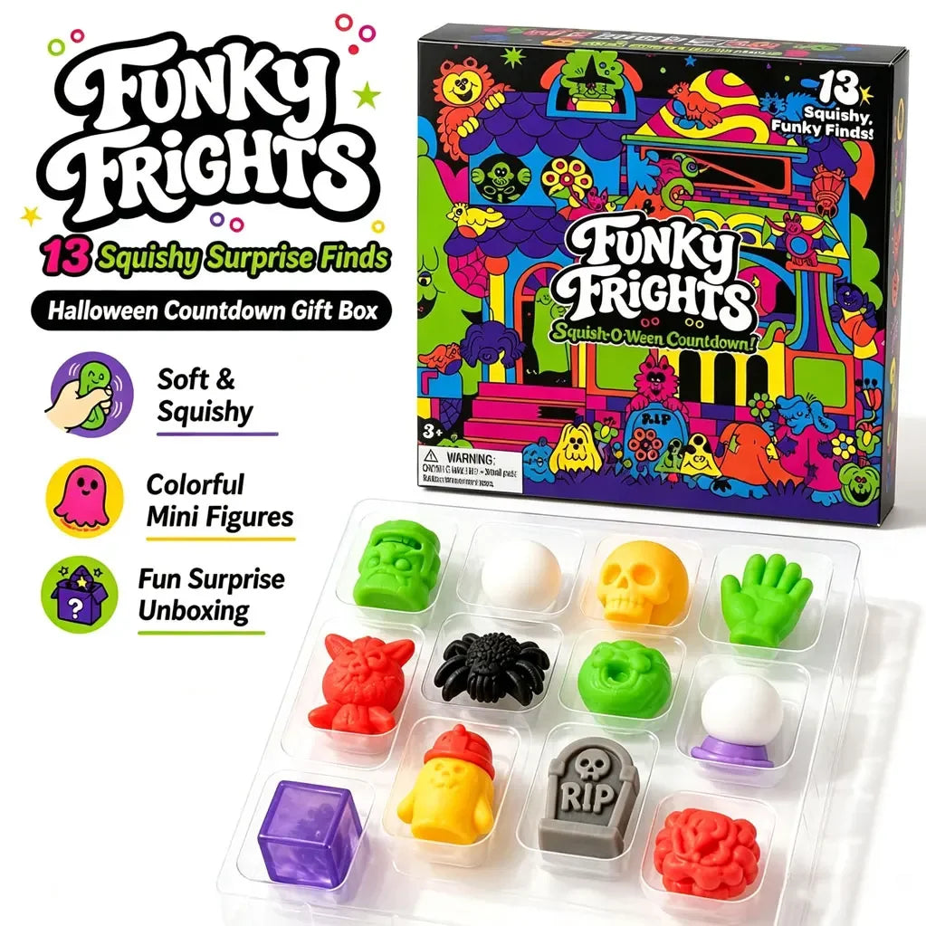 Halloween Advent Calendar 13 Days,Spooky Squishy Slow Rise Stress Relief Countdown Gift Box for Kid Teens Halloween Party Favors
