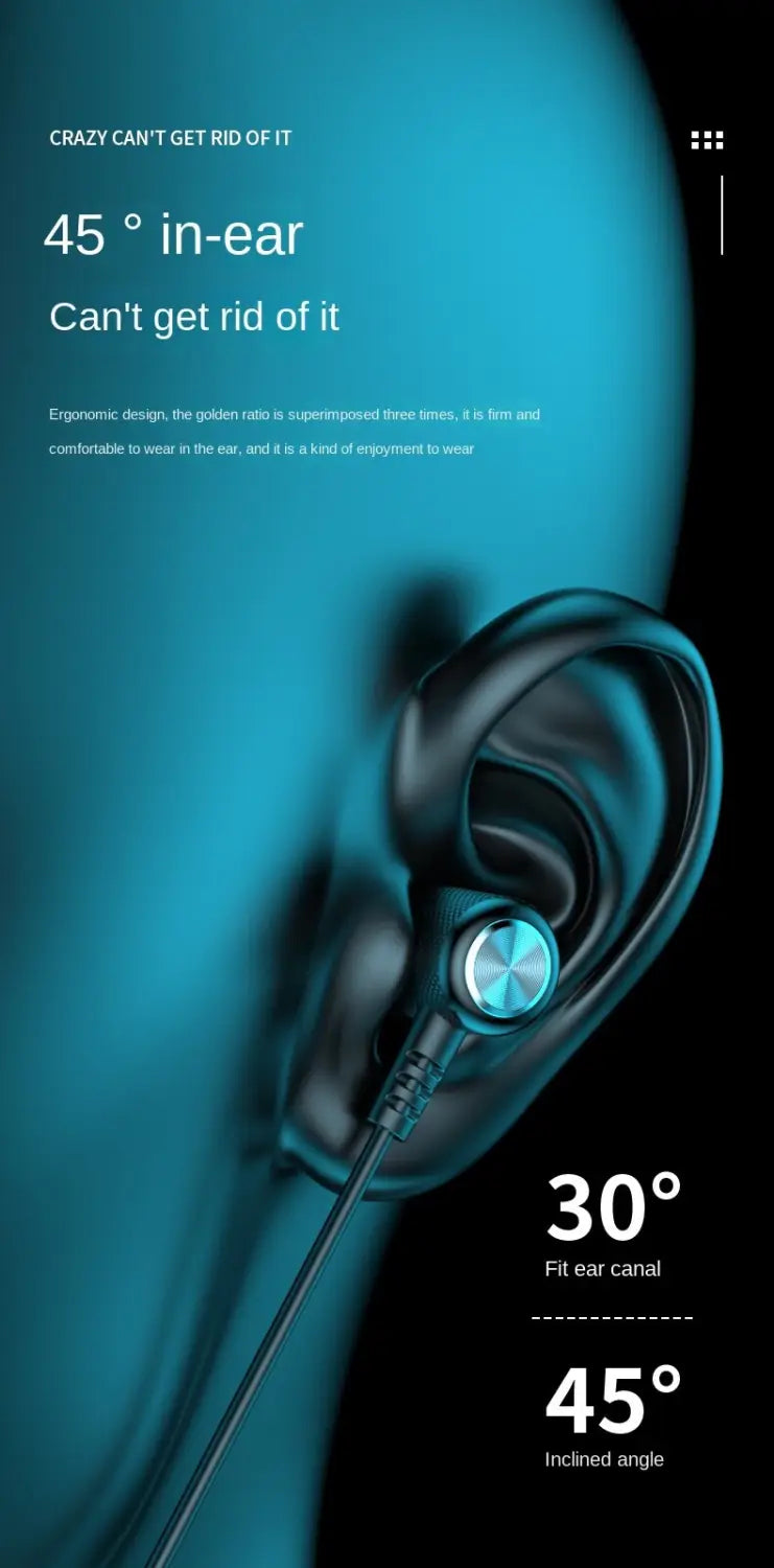 Écouteurs sport sans fil Bluetooth à tour de cou, avec des écouteurs intra-auriculaires noirs et un design ergonomique élégant, ainsi qu’un accent circulaire bleu métallique sur l’unité du conducteur.