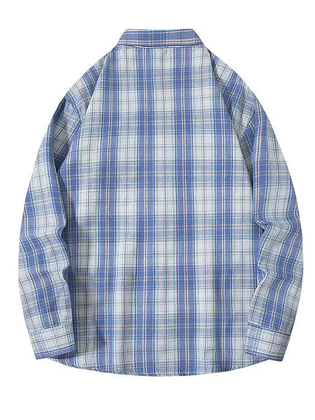 Long Sleeve Men's Shirt New Spring New Style Cool Retro Japanese Grid Large Size Collar Shirt Jacket Standard Fit Youth Fashion