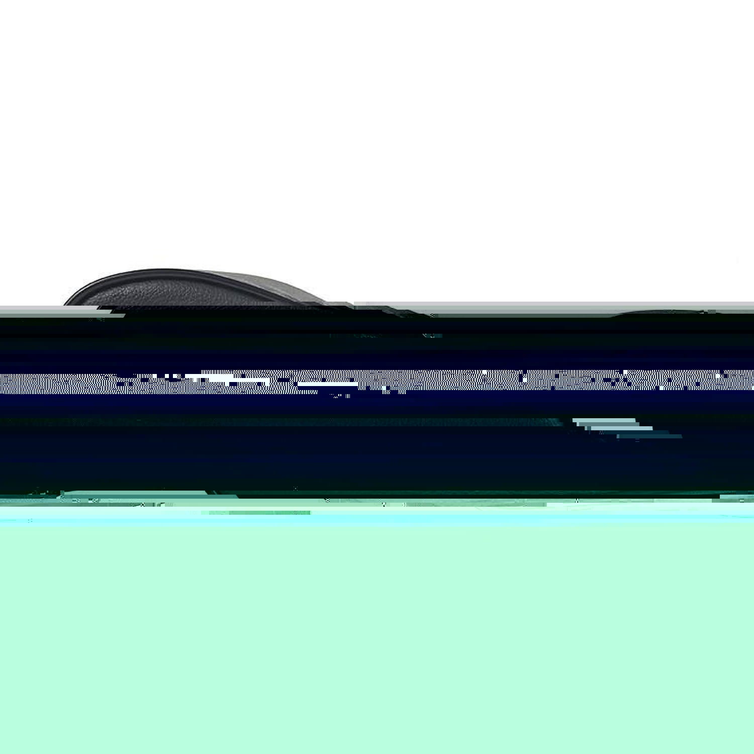black leather mousepad with sleek minimalist design suitable as a neck support pillow for Pilates reformer exercises.