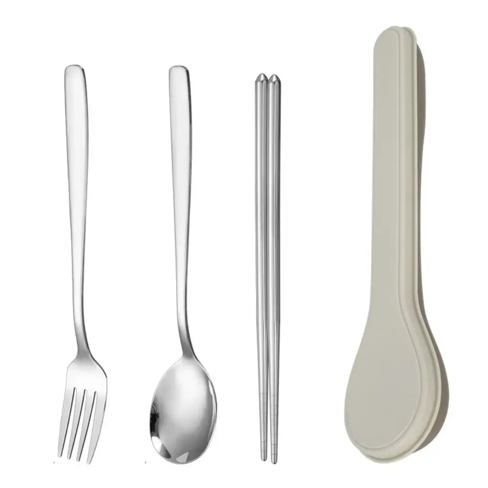 1set Cutlery Set with Storage Case Korean Style Portable Tableware Set Home School Kitchen Dinnerware Services Utensil Set Spoon