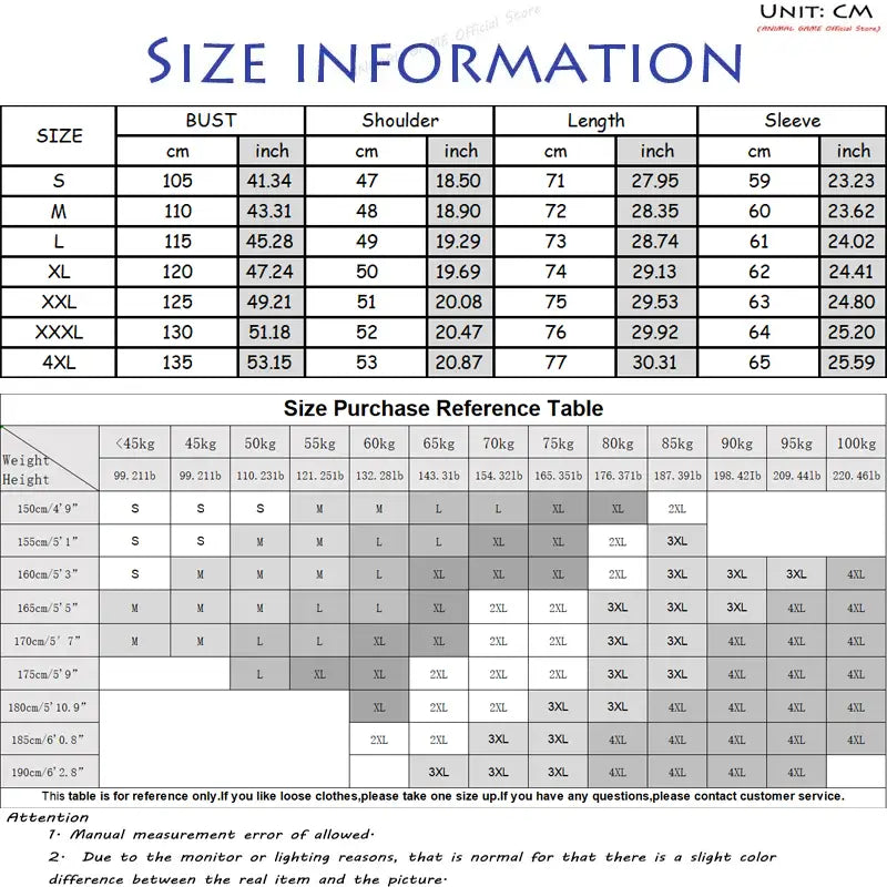 Tableau d’informations sur les tailles pour la chemise Henley à manches longues en coton et lin pour homme, présentant des mesures en centimètres et en pouces pour les tailles S à 4XL.