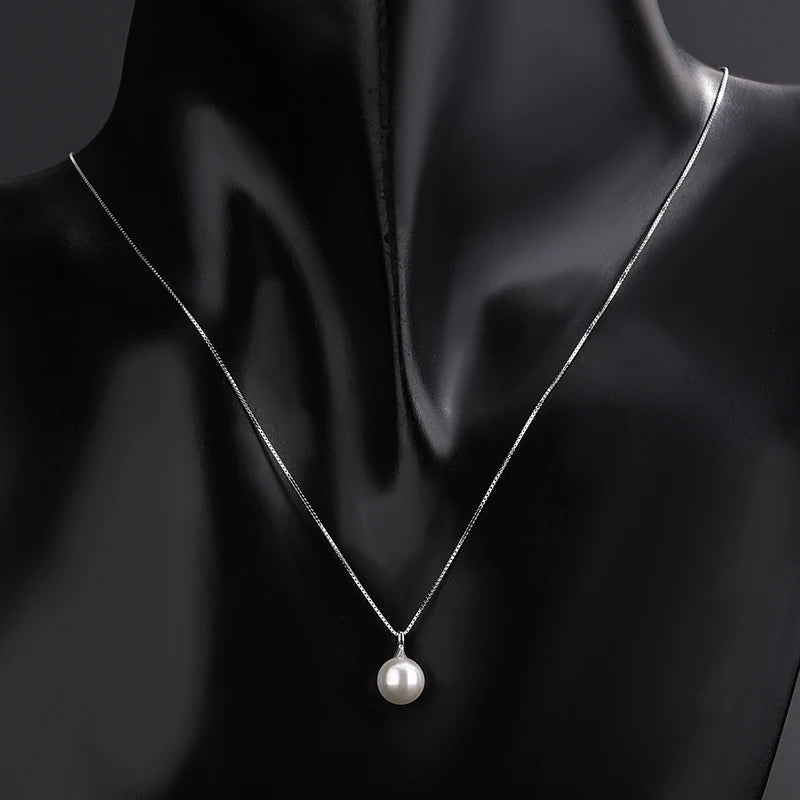 Simple, Fashionable and Versatile Authentic S925 Silver Pearl Pendant Women's Necklace