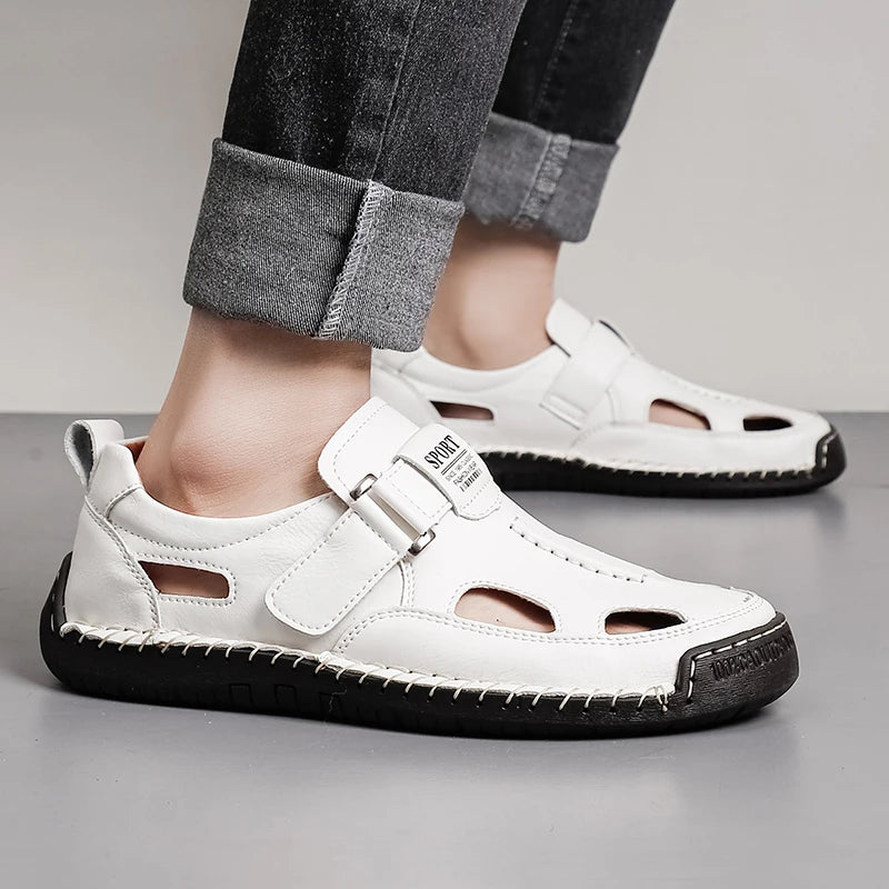 Men's Casual Sneakers Summer Breathable Outdoor Shoes Openworke Design Non-slip Summer Lightweight Driving Shoes Walking Shoes