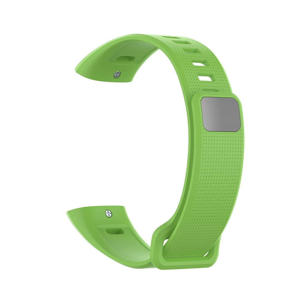 Bracelet en silicone vert vif pour Huawei Band 2 Pro, avec texture perforée et module de capteur rectangulaire argenté, pour bracelet à porter au poignet