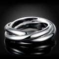 925 Sterling Silver Rings For Women Simple three circles size 5/6/7/8/9/10 Fashion Party Gifts Girl student Charm Jewelry