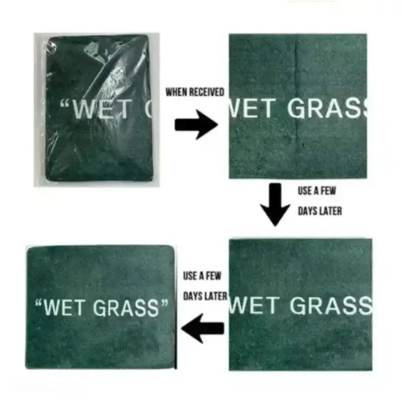 dark green textured wet grass mat door mat suitable for living room use and recommended for hand wash cleaning