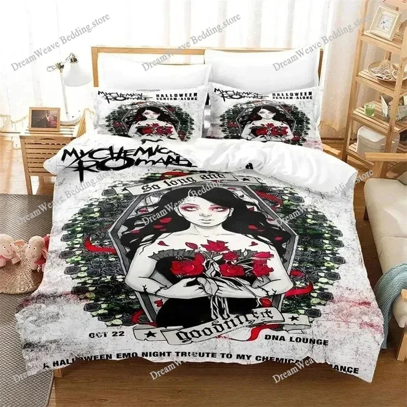 My Chemical Romance Bedding Set Single Twin Full Queen King Size Bed Set Aldult Kid Bedroom Duvetcover Sets Bed Sheet Set 202574