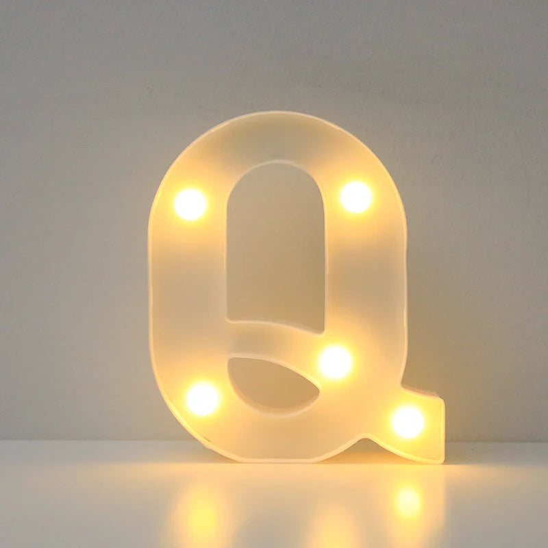 Alphabet LED Letter Lights Luminous Number Lamp Battery Night Light for Wedding Birthday Christmas Party  Home Decoration