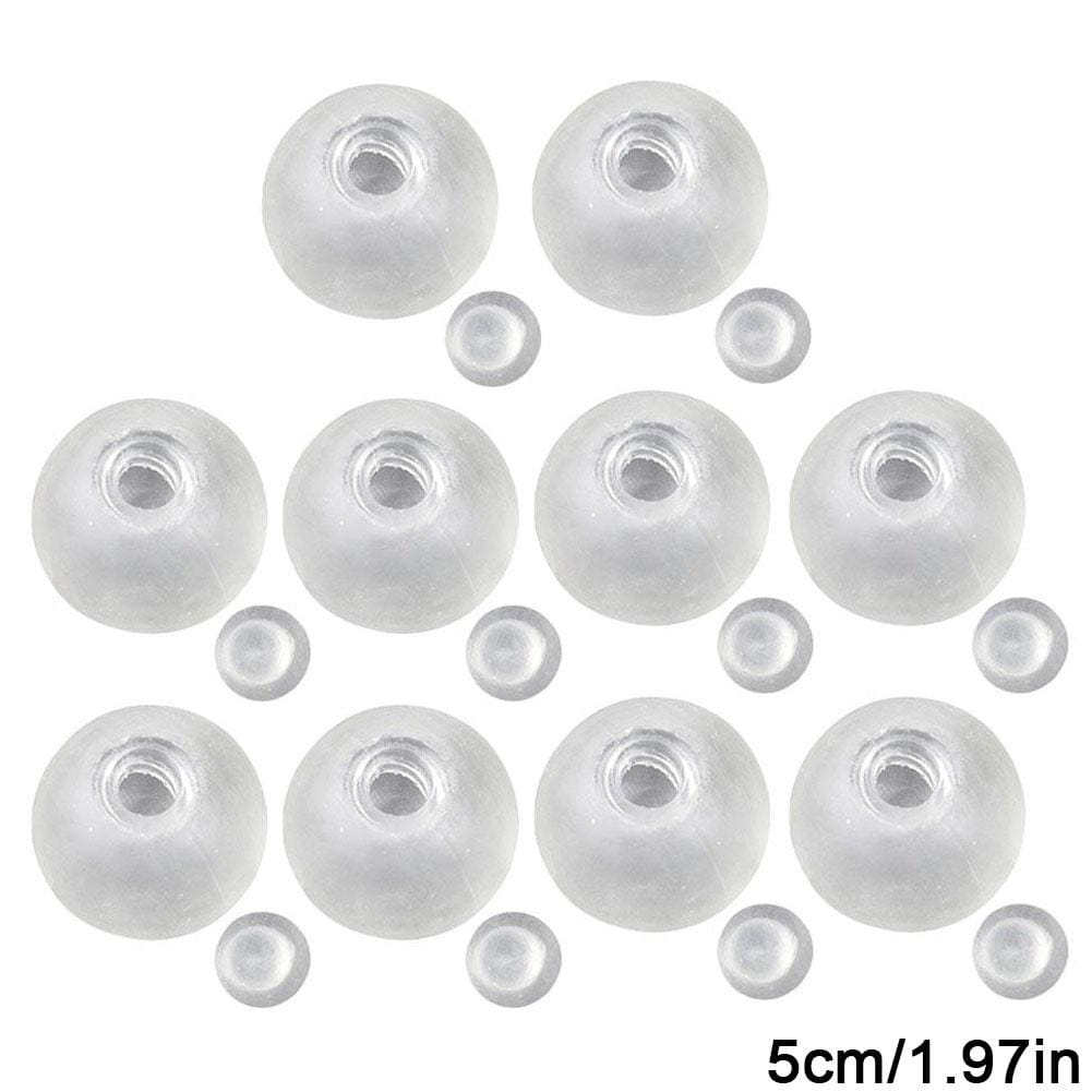 Perle en verre dépoli transparente avec un trou central pour le passage du fil, utilisée dans un jouet antistress sensoriel fait main en forme de balle molle.