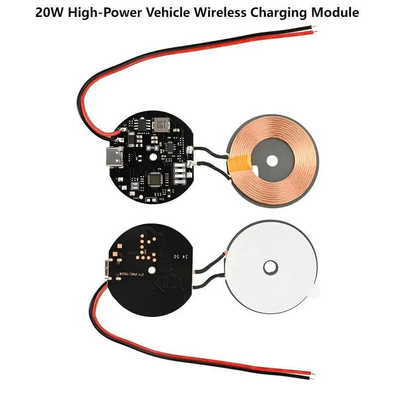 20 Watts Rapid Wireless Charging Board, Mobile Phone Vehicle Charger, High Power 12V/24V Transmitter