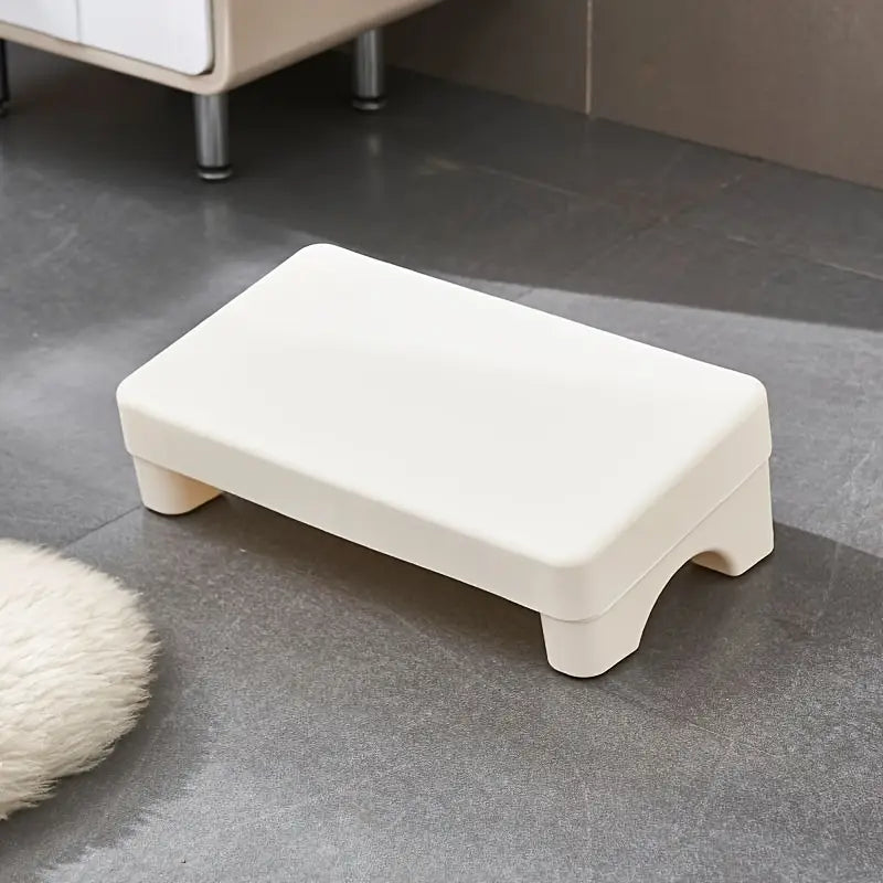 Repose-pieds de bureau ergonomique en plastique PP couleur crème, sous le bureau, avec des bords arrondis et des pieds intégrés