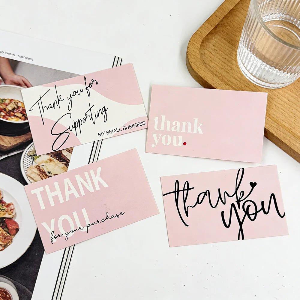 100 Thank You Cards, Small Business Appreciation Gift Cards, for Small Business Supplies, Wishing You a Wonderful Day Cards