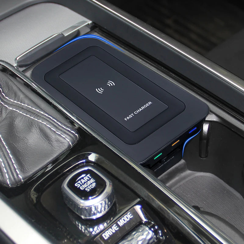 Car wireless charger for Volvo XC90 XC60 S90 V90 S60 V60 C60 wireless phone charger charging pad charging holder