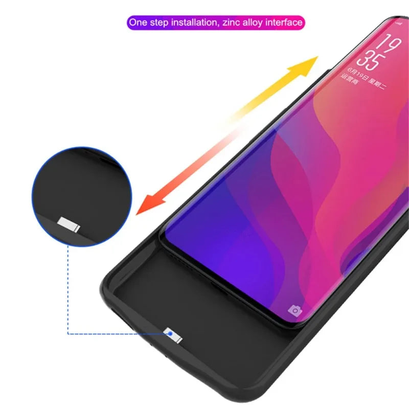 10000mAh Extrenal Battery Cases for OPPO Find X2 Pro Portable Charger Power Bank Battery Cover for OPPO Find X2 Charging Case