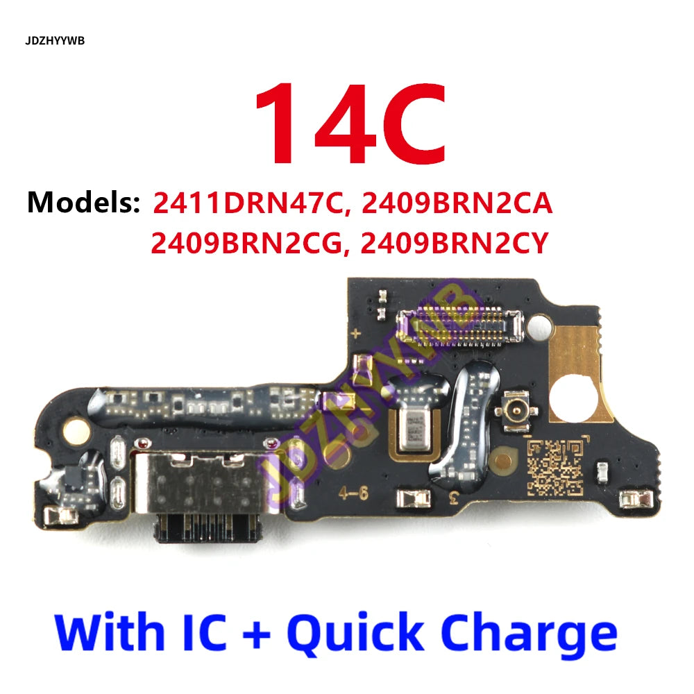 Charge Board USB Charger Port Jack Dock Connector Charging Board Microphone Flex Cable For Xiaomi Redmi 14C 18W