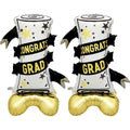 2-Pack Graduation Balloon Set, Aluminum Foil Balloons with Standing Graduation Cap, Standing Star and Diploma, 3D Balloons, Standing Balloons for Graduation Season Decoration, Graduation Gifts, Graduation Party Decorations, G