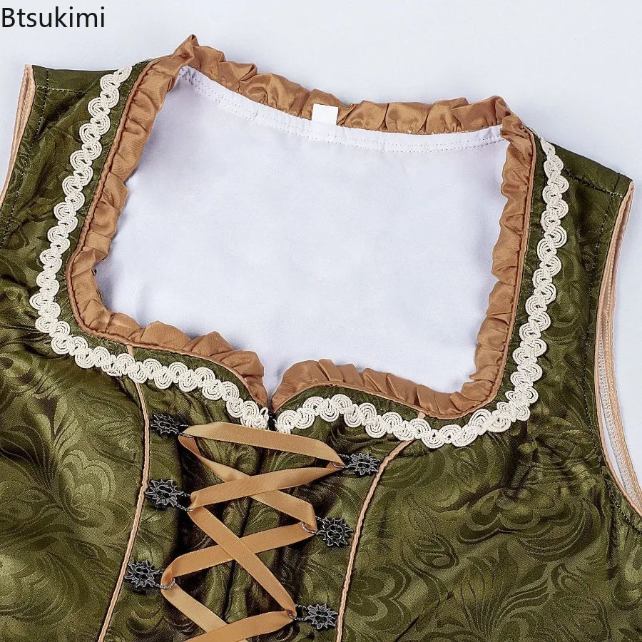 European Beer Festival Costume Plus Size Dress Medieval Traditional Bavarian Clothing Halloween Manor Maid Dress Cosplay Costume