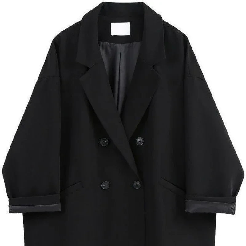 Women's Blazers Over Jacket Dress Brown Female Coats and Jackets Long Clothing Black Outerwear Winter Trend 2025 on Promotion In