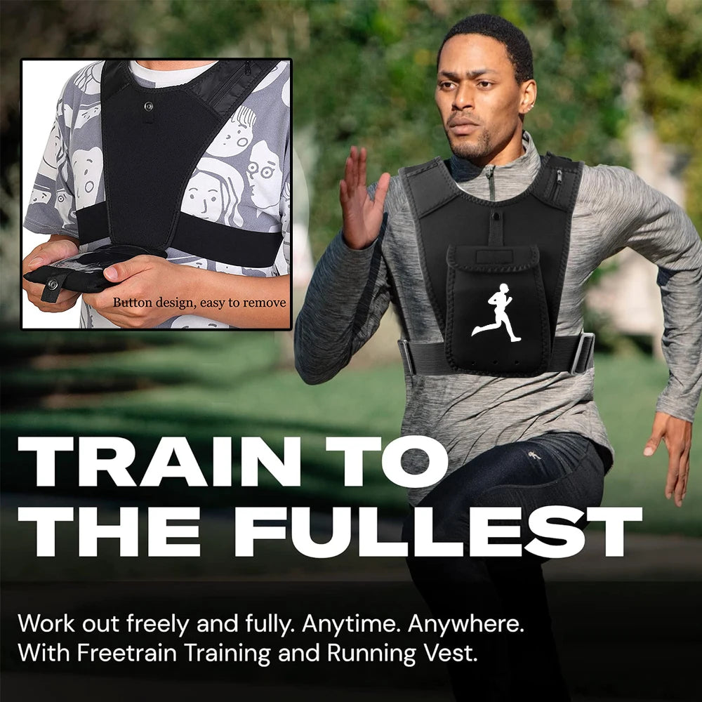 Adjustable Running Vest Phone Holder for Men Women, Cell Phone & Key Pouch, Hydration Vest Train Free Workout Gear -Lightweight