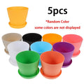 5/10/12Pcs Plastic Plant Pots with Trays, Small Nursery Planters for Succulent Cactus Desktop Decor XJM