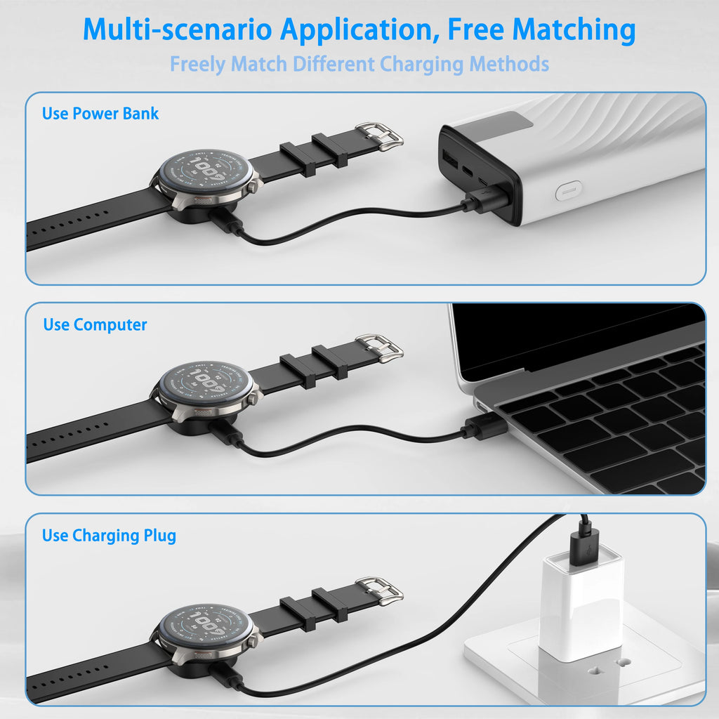 Wireless Charger Converter for Amazfit Balance 2/ Balance/T-Rex 3/Helio Smart Watch Charging Dock Replacement Charging Adapter