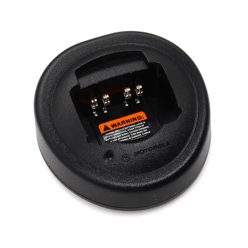 chargeur de bureau noir pour talkie-walkie Motorola Walkie Talkie pour gp328 ht750, doté d’un design circulaire et de contacts métalliques