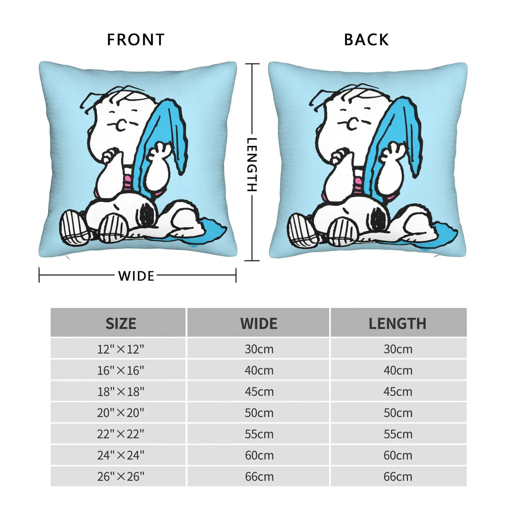 Valentine's Day  Linus & Snoopys Pillowcase Polyester Cushion Cover Decorative  Throw Pillow Case Cover Sofa Zippered 45X45cm