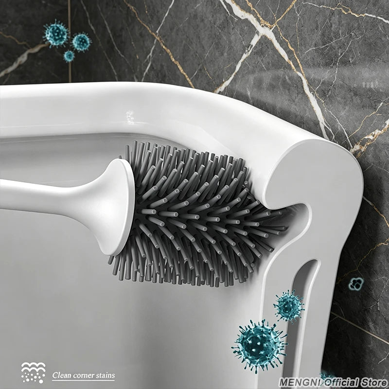 Wall-mounted Toilet Brush Bathroom Accessories Wall Floor Bathtubs Cleaning Tools Cleanliness Silicone Brush