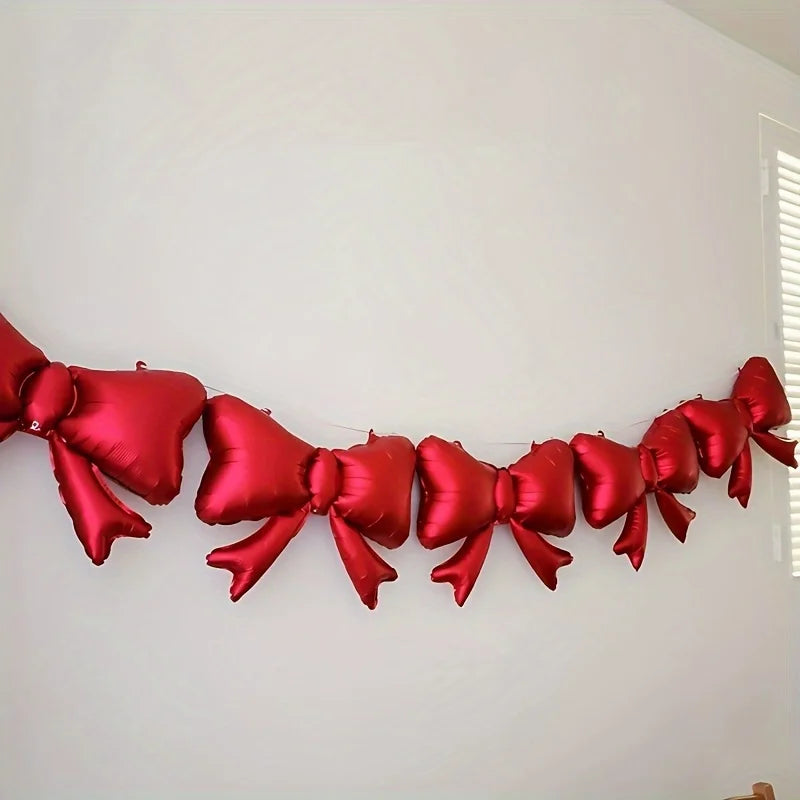 8pcs Red Bow Balloon Set Wedding Birthday Bachelorette Party Decoration Valentine's Day Supplies Festival Photography Props