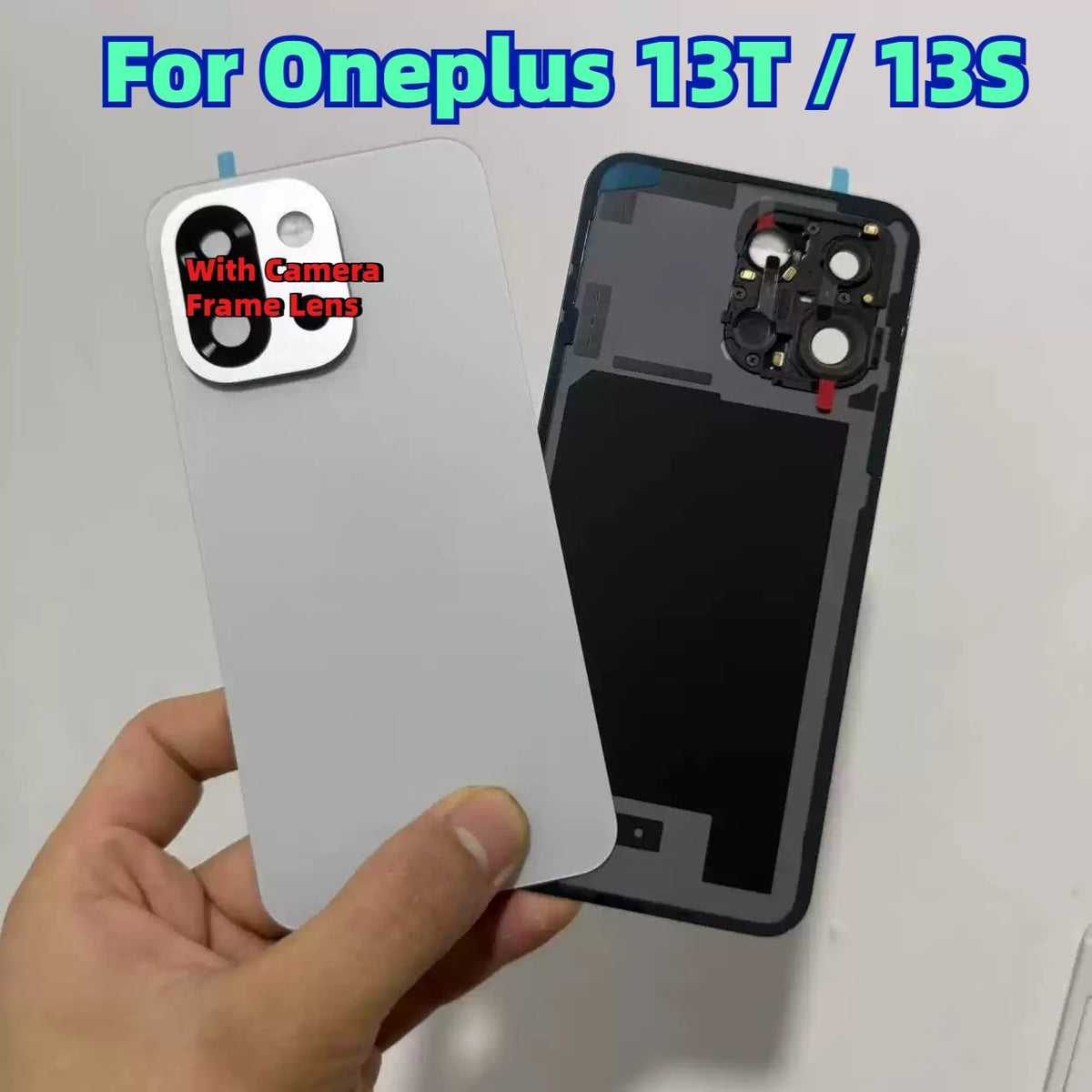 A+++ For OnePlus 13 13T 13S Battery Back Cover Housing Door Rear Case Lid Phone Shell with Adhesive + Camera Frame Lens