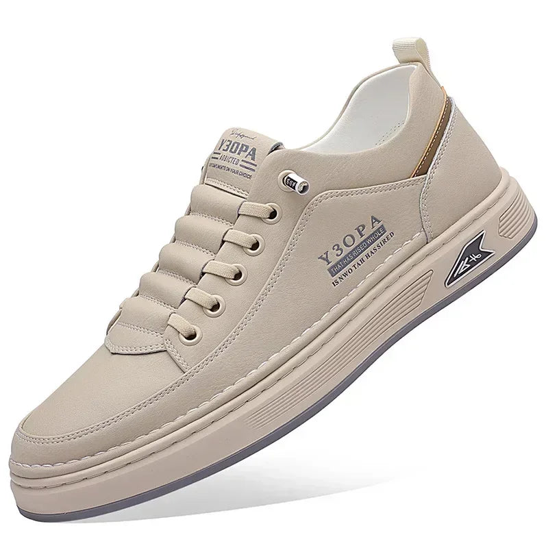 Men's Shoes Leather Casual Sneakers Breathable Walking Slip On Platform Shoes Man Flats Rubber Sole Sports Shoes Zapatillas