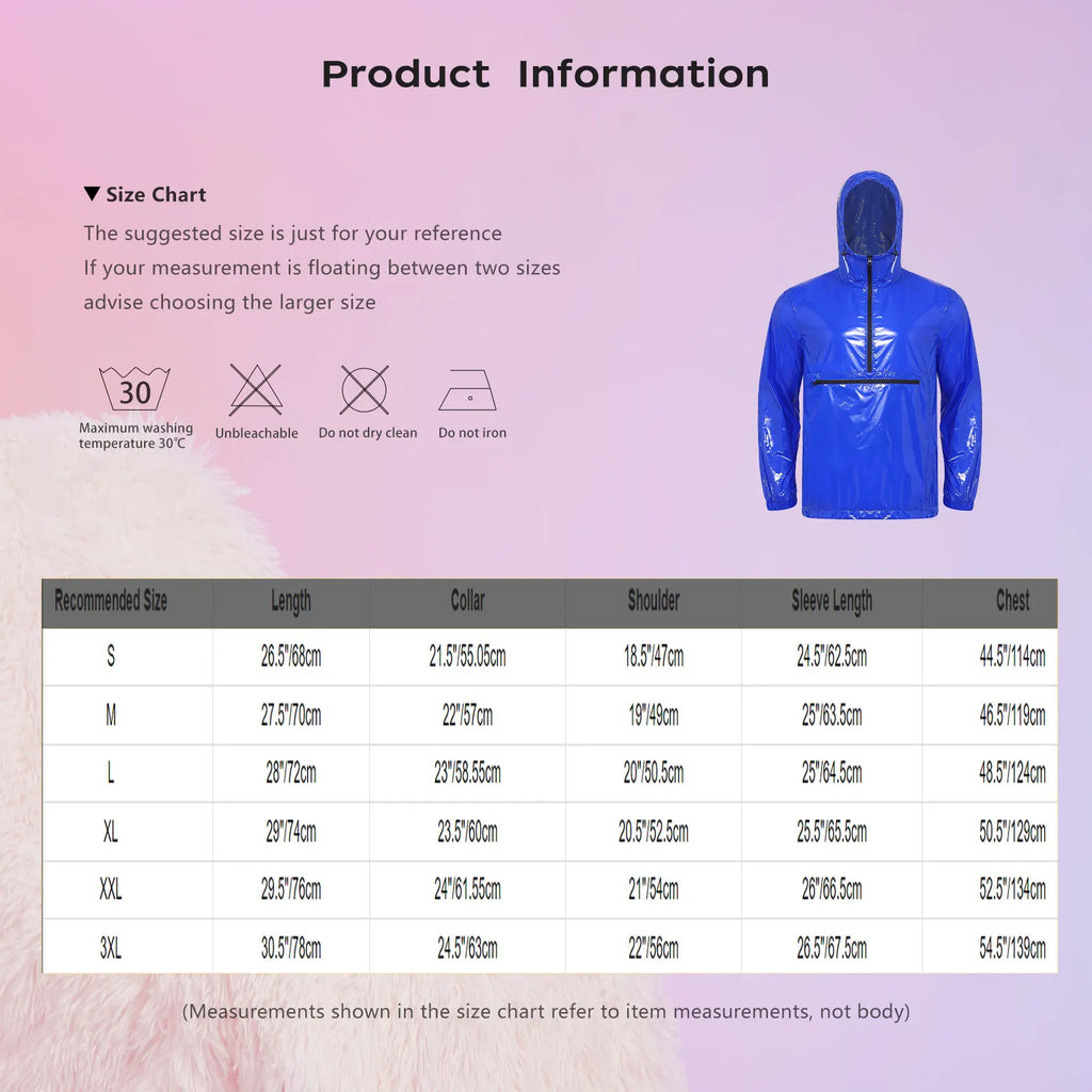 Men Waterproof Raincoat Windbreaker Trench Jacket Long Sleeve Hooded Outerwear for Hiking Fishing Biking Thermal Windbreaker