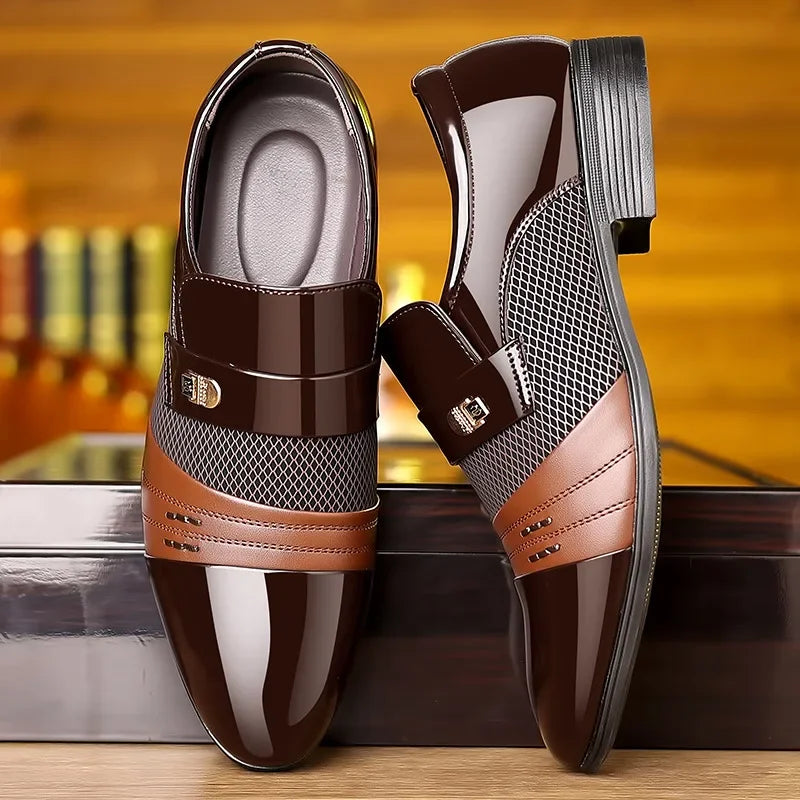 Men's Luxury Lacquer Wedding Shoes Pointed Toe Dress Shoes for Men Classic Business Men Leather Shoe Social Shoes Male Big Size