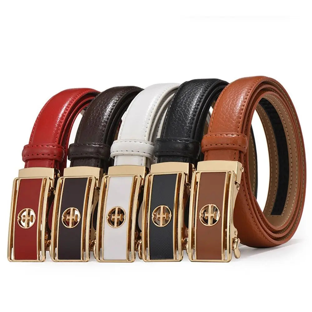 Women Belt Luxury Famous Designer Brand Real Genuine Leather Strap Automatic Buckle Belts Waistband