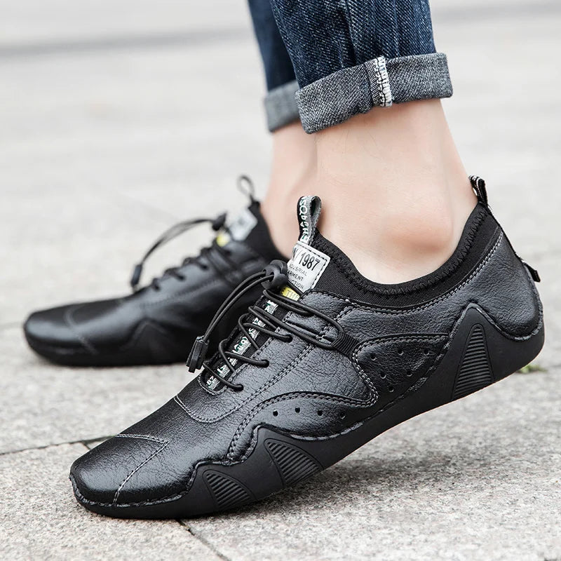 2023 New Leather Casual Shoes Men Sneakers Flat Comfortable Men Handmade Shoes Luxury Fashion Loafers High Quality Men Footwear