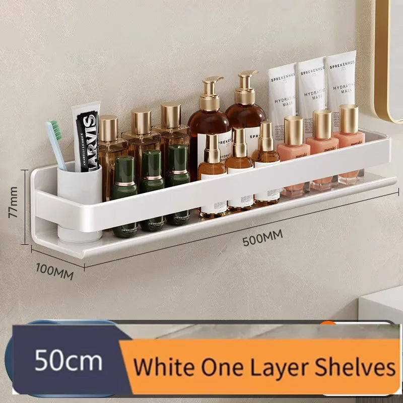Bathroom Shelf Without Drilling Makeup Organizer Shampoo Storage Shelf Storage Rack For Kitchen Bathroom Organizer Accessorie